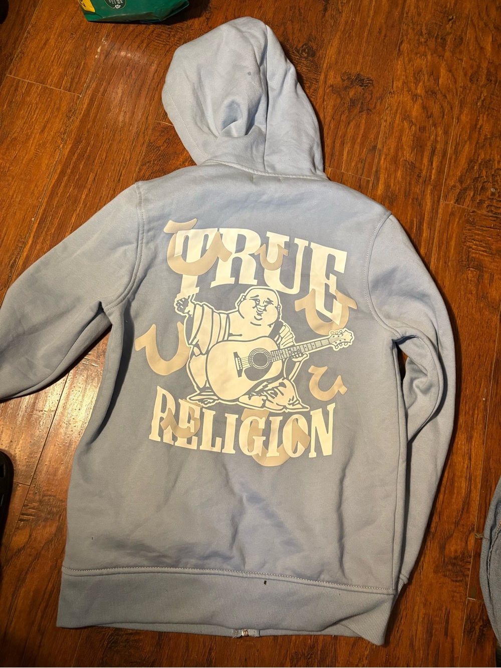 True Religion Light Blue Zip-Up Hoodie
